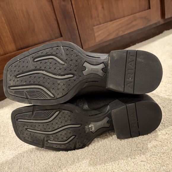 EUC ARIAT SPORT WIDE SQUARE TOE COWBOY BOOTS Men Leather Sz 8D EU 41 Black - Picture 8 of 11